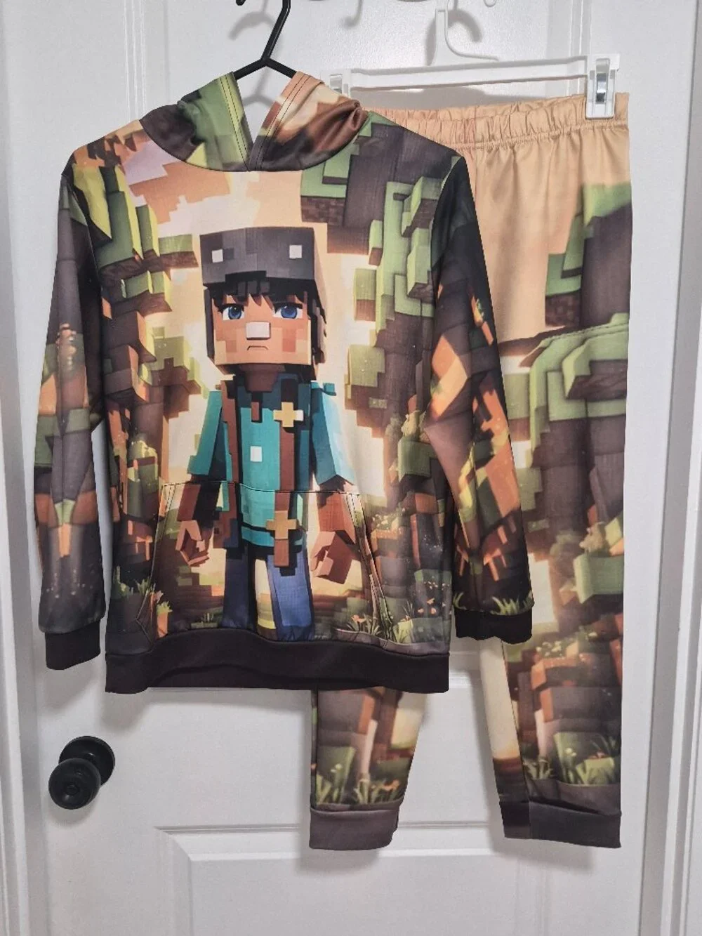 Boys Minecraft Long Sleave Pants Set Size 12-14 year